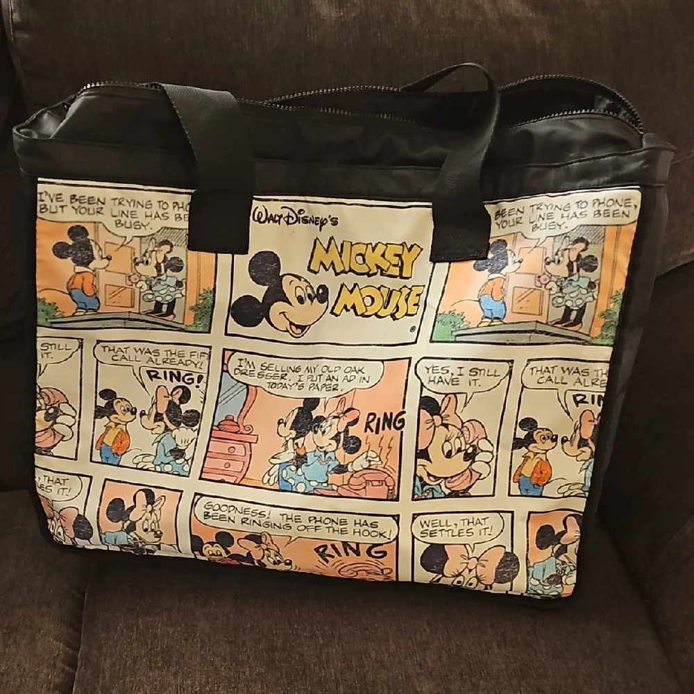 Disney Mickey Mouse Comic Strip Tote - Black and Multicolor